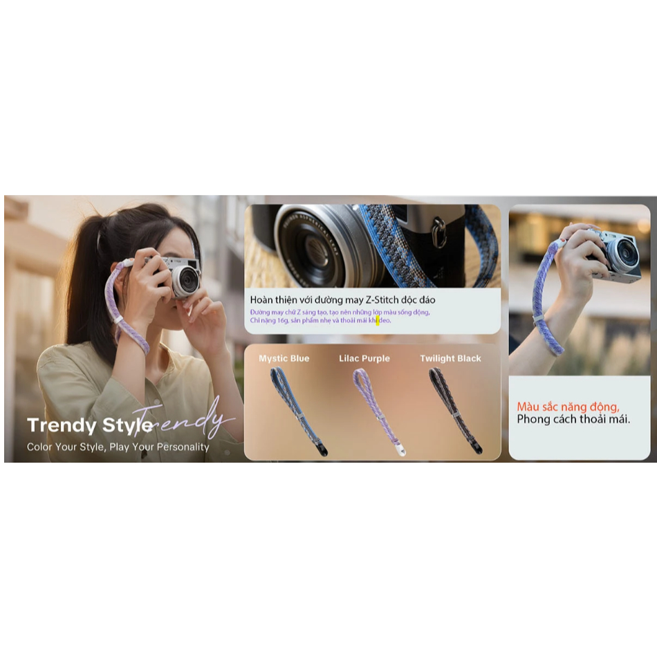 Dây đeo cổ tay máy ảnh PGYTECH Wrist Strap Slim Trendy thời trang