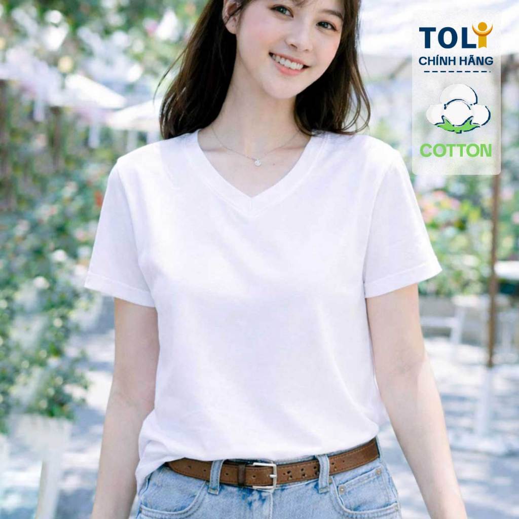 Áo thun nữ cổ Tim TOLI BSA10 – Cotton mềm, form suông gọn dáng, dễ phối mặc mỗi ngày