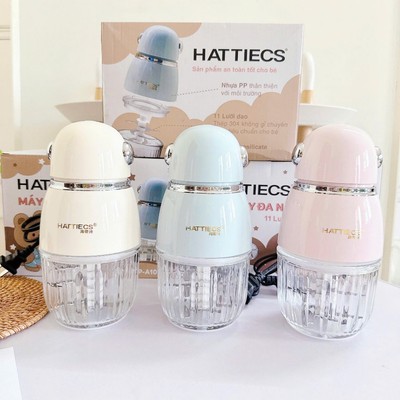 Máy xay ăn dặm cho bé Hattiecs 11 lưỡi dao inox 316 cối thuỷ tinh đúc nguyên khối dung tích 300ml