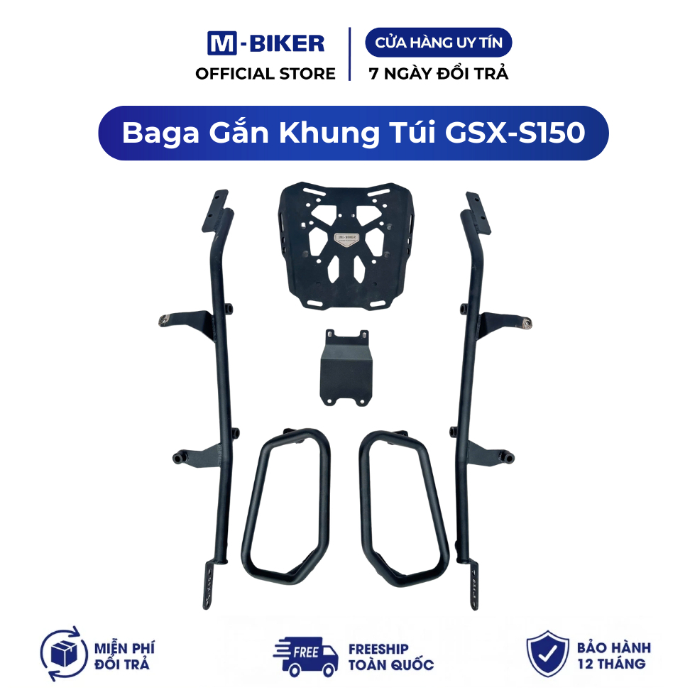 Baga GSX S150 gắn khung túi, baga gsx s150 gắn kèm khung treo túi | M-Biker