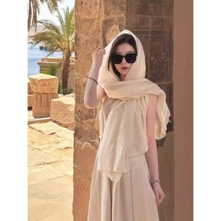 Khăn choàng mỏng bằng cotton lanh mỏng nhẹ mền mịn, khăn trùm đầu du lịch sa mạc Ai Cập.Khăn Choàng Vai Nhẹ Nhàng Cho Nữ