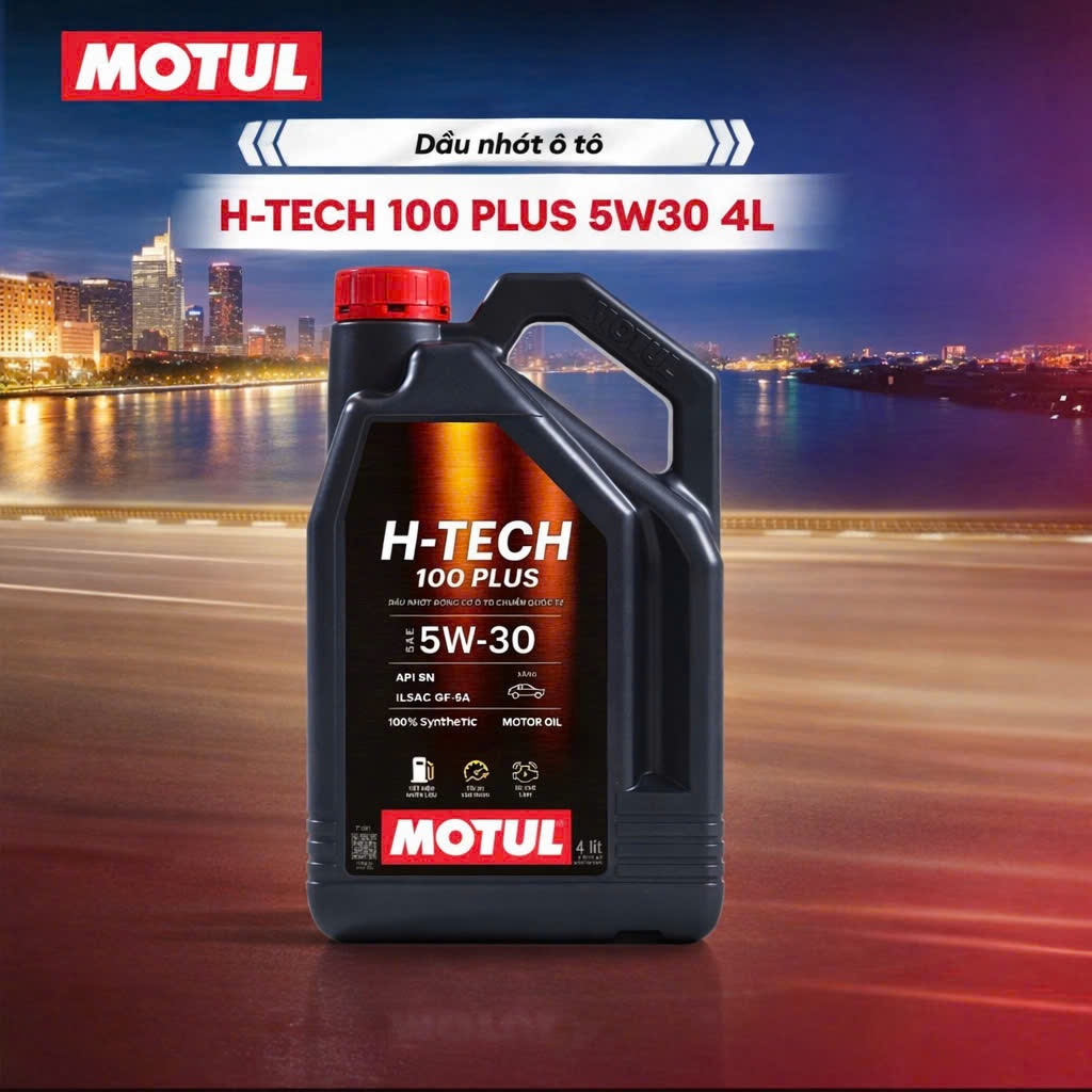 DẦU NHỚT DÀNH CHO XE OTO MÁY XĂNG MOTUL H-TECH 100 PLUS 5W30 4L API SQ