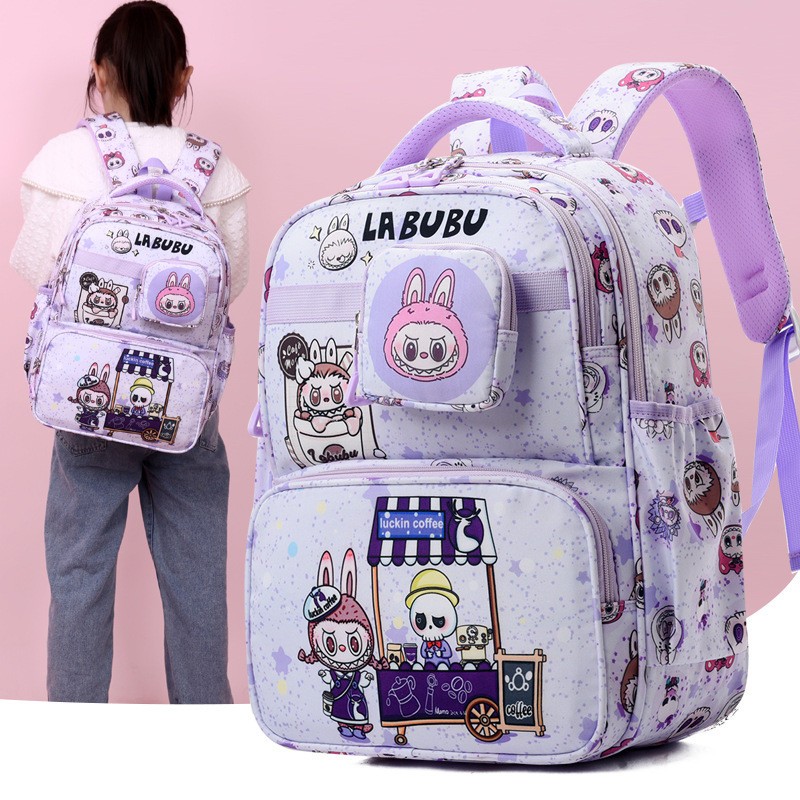 balo đi học Size 38cm hoạ tiết la  bubu siêu xinh ,Nhẹ Phù Hợp Cho Bé Trai, Bé Gái từ 6 - 12 Tuổi