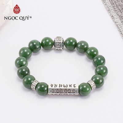 Vòng tay đá Ngọc bích tự nhiên phối charm - Mẫu VC0372 - Ngọc Quý