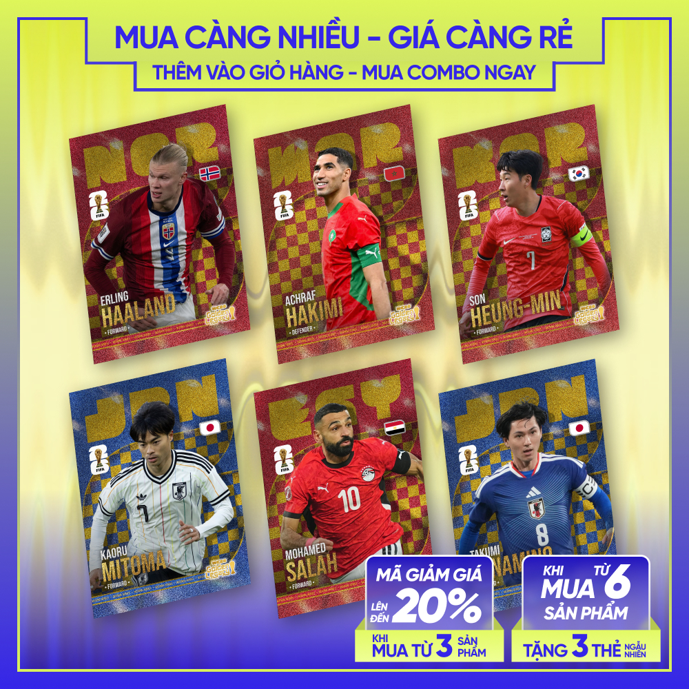 2026 WORLD CUP HERO | Thẻ cầu thủ bóng đá SKYLLECTA | Haaland Salah Son Mitoma Kubo Hakimi Odegaard 