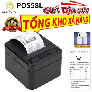 【Flash Sale】Máy In Nhiệt Mini Để Bàn 58mm, In Hóa Đơn/Vé, HỖ TRỢ KẾT NỐI KÉT TIỀN (USB + BLUETOOTH)