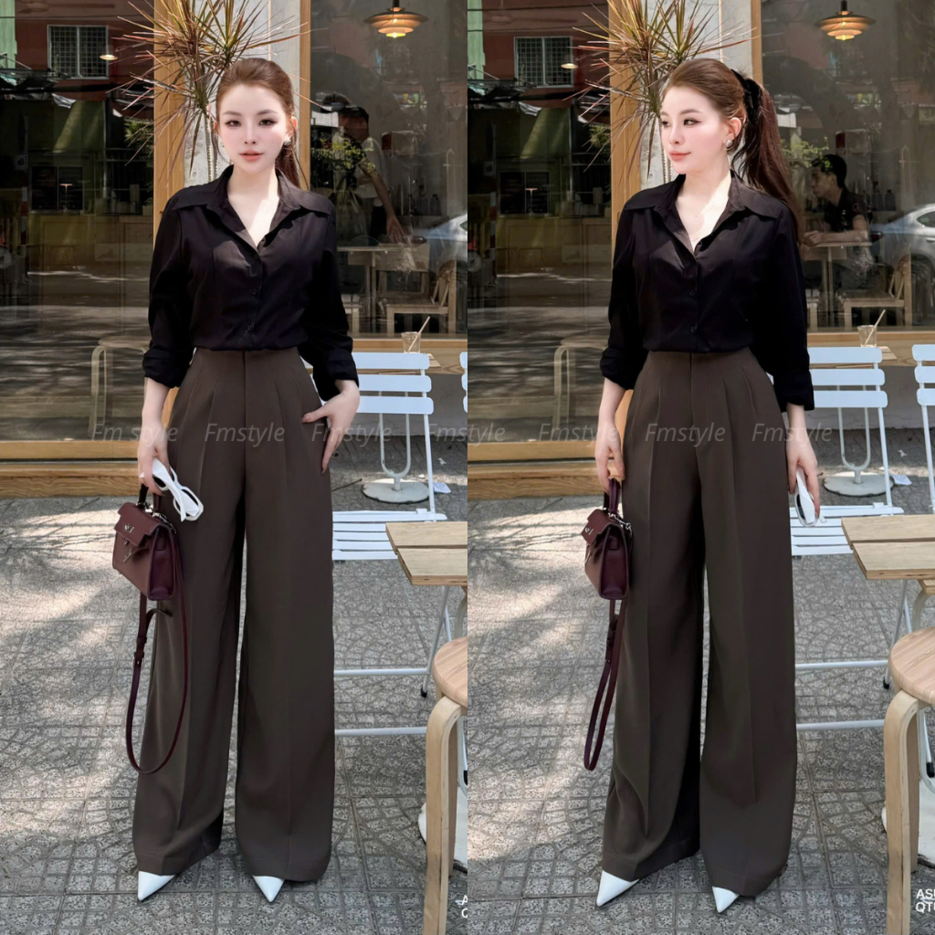 Áo Sơ Mi Nữ FMSTYLE  TD 2 Đường Line – Form Chuẩn, Tôn Dáng, Chất Mịn  26030448