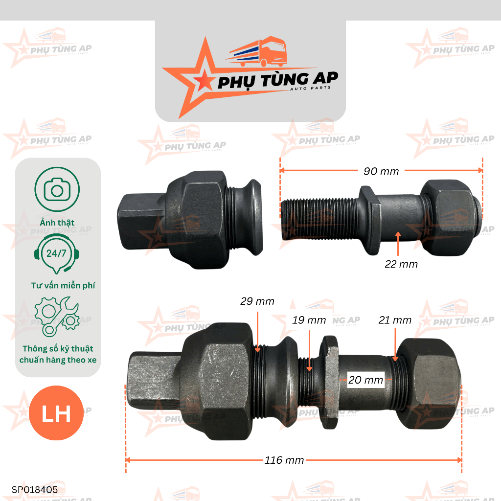 Tắc Kê Bánh SAU ISUZU cho dòng xe tải Isuzu 650, Isuzu FRR  và các dòng xe tải Trung Quốc có cùng kí