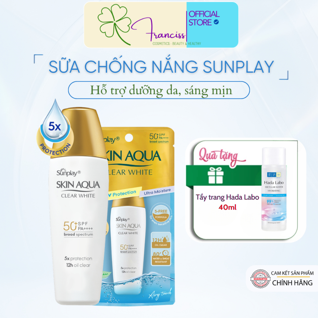 Sữa Chống Nắng Dưỡng Da Trắng Mịn Sunplay Skin Aqua Clear White SPF50+ PA++++