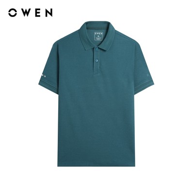 Owen - Áo polo Body Fit APV262000 màu Xanh lá chất liệu CVC Spandex