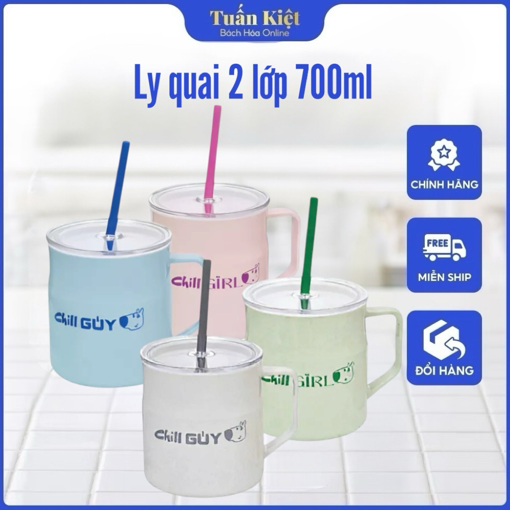 Ly giữ nhiệt - Ly Quai 2 lớp 700ml TLT