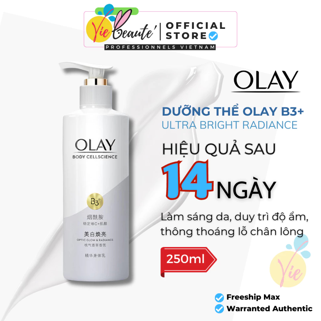 Dưỡng thể Olay B3 Retinol / Olay Whitening dưỡng trắng da 260G (Tranli)