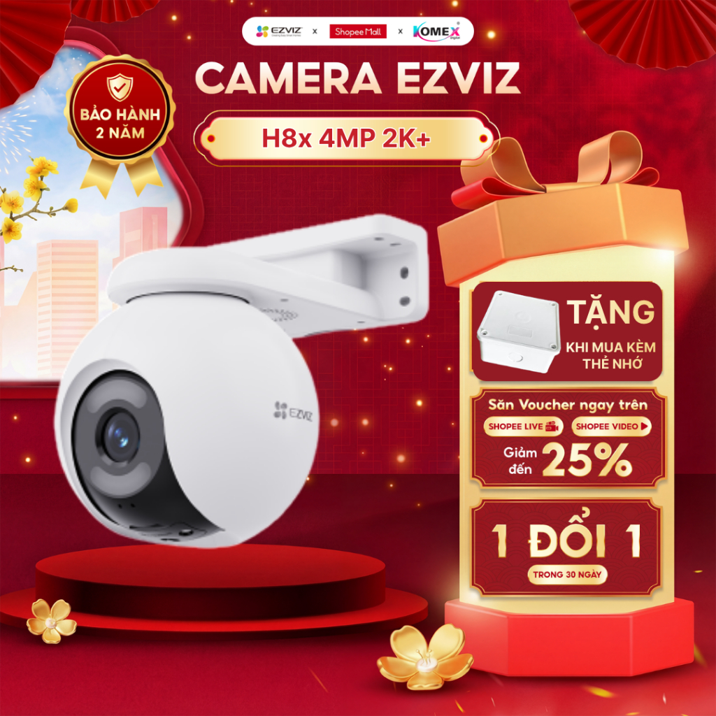 Camera Wifi Ngoài Trời Ezviz H8x 2K+ Quay Đêm Như Ngày Đàm Thoại 2 Chiều Theo Dõi Chuyển Động