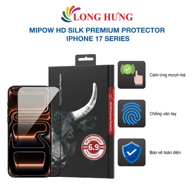 Dán màn hình cường lực Full viền trong suốt MiPow 3D/HD Silk Premium Protector iPhone 17 Series - Hàng chính hãng