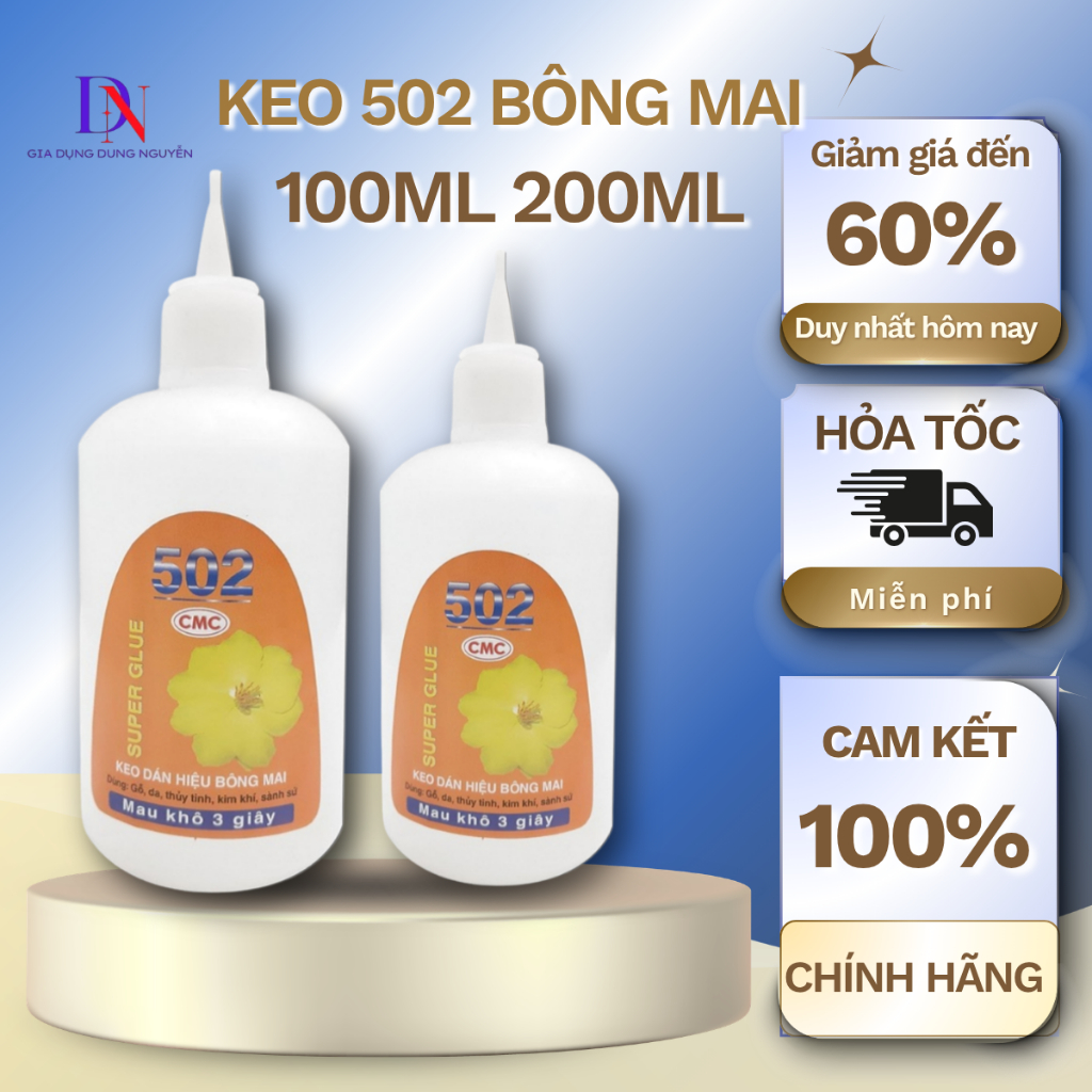 Keo 502 bông mai, Keo dán giày dép, sắt, gỗ ,... 502 cao cấp, keo dán đa năng siêu dính, chắc chắn