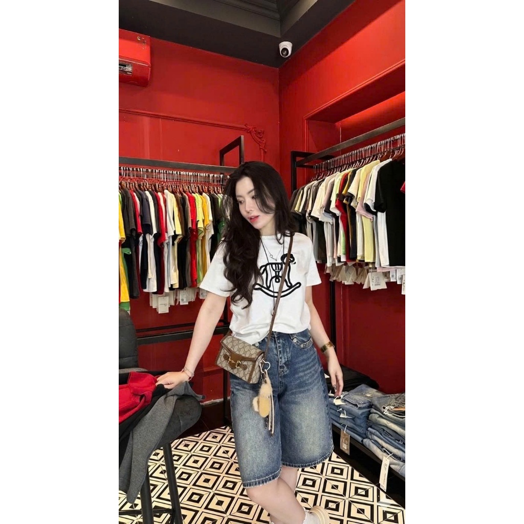 Quần short nữ ngắn ngang gối chất jean loại 1 M360