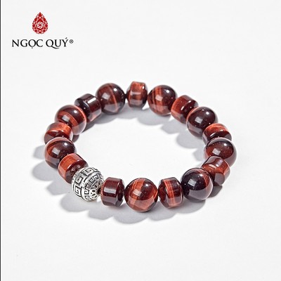 Vòng tay đá Thạch anh mắt hổ tự nhiên phối charm - Mẫu VC0832 - Ngọc Quý