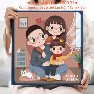Album ảnh phong cách hoạt hình, chứa 1000 tấm ảnh 13x9cm, bìa vải nhung, quà tặng ý nghĩa cho gia đình.
