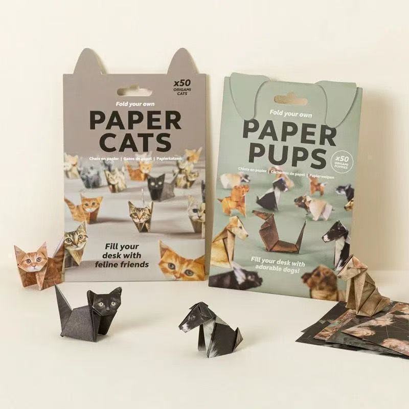 50 tờ mèo Origami Handmade Origami trẻ em câu đố Origami mèo đồ chơi