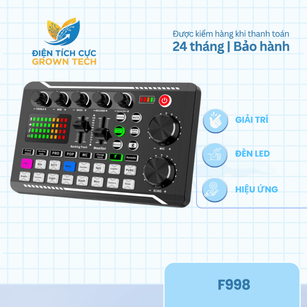 Bộ Soundcard F998 Và Micro Thu Âm Livestream Hát Karaoke Chuẩn Phòng Thu Tại Nhà