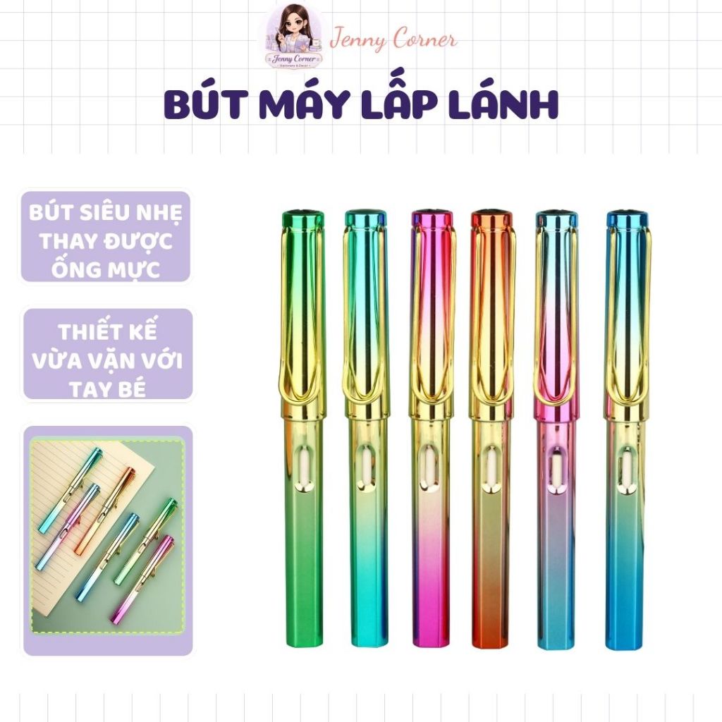 Bút Máy Lấp Lánh Siêu Nhẹ Ngòi EF Siêu Bền, Bút Luyện Chữ Đẹp Tiện Lợi Thay Ống Mực Hoặc Bơm Mực-Jen