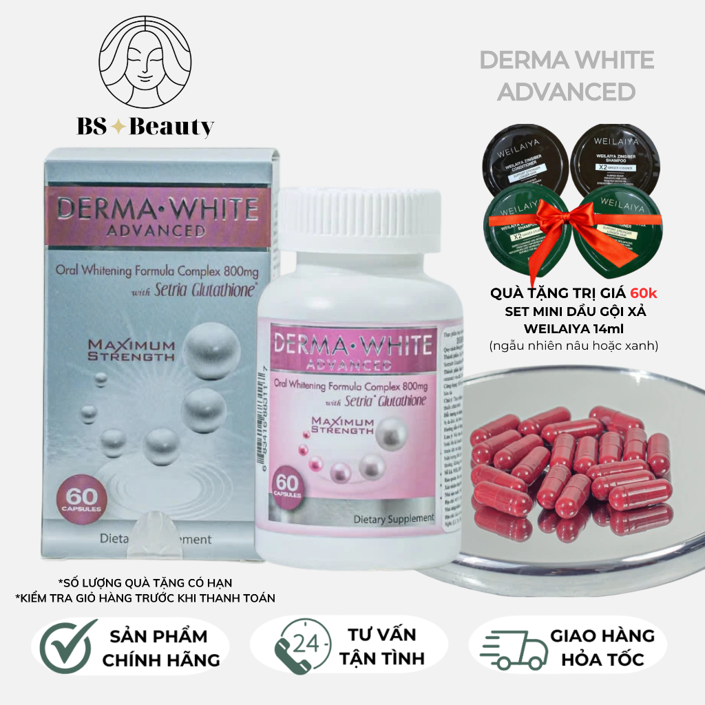 Viên uống hỗ trợ trắng da Derma White Advance (Hộp 60 viên)