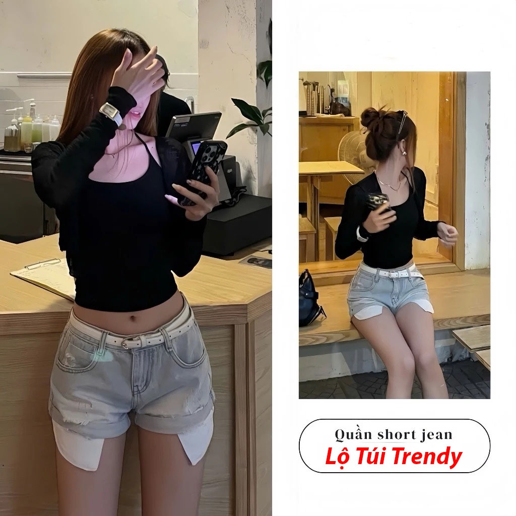 [DEAL MỞ BÁN] Quần sooc jeans denim cá tính, Quần đùi jeans hai túi phong cách street style QB09 SELLER