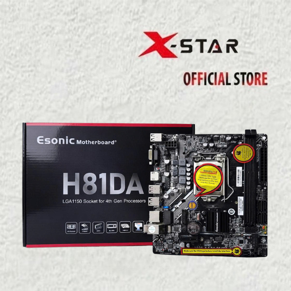 Mainboard Esonic H81DA Socket LGA1150 DDR3 Hỗ Trợ CPU Intel Gen 4 USB 3.0 VGA HDMI Chính Hãng