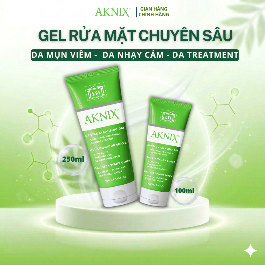 Sữa Rửa Mặt AKNIX Cho Da Mụn Viêm, Da Nhạy Cảm, Da Treatment - GENTLE CLEANSING GEL 2