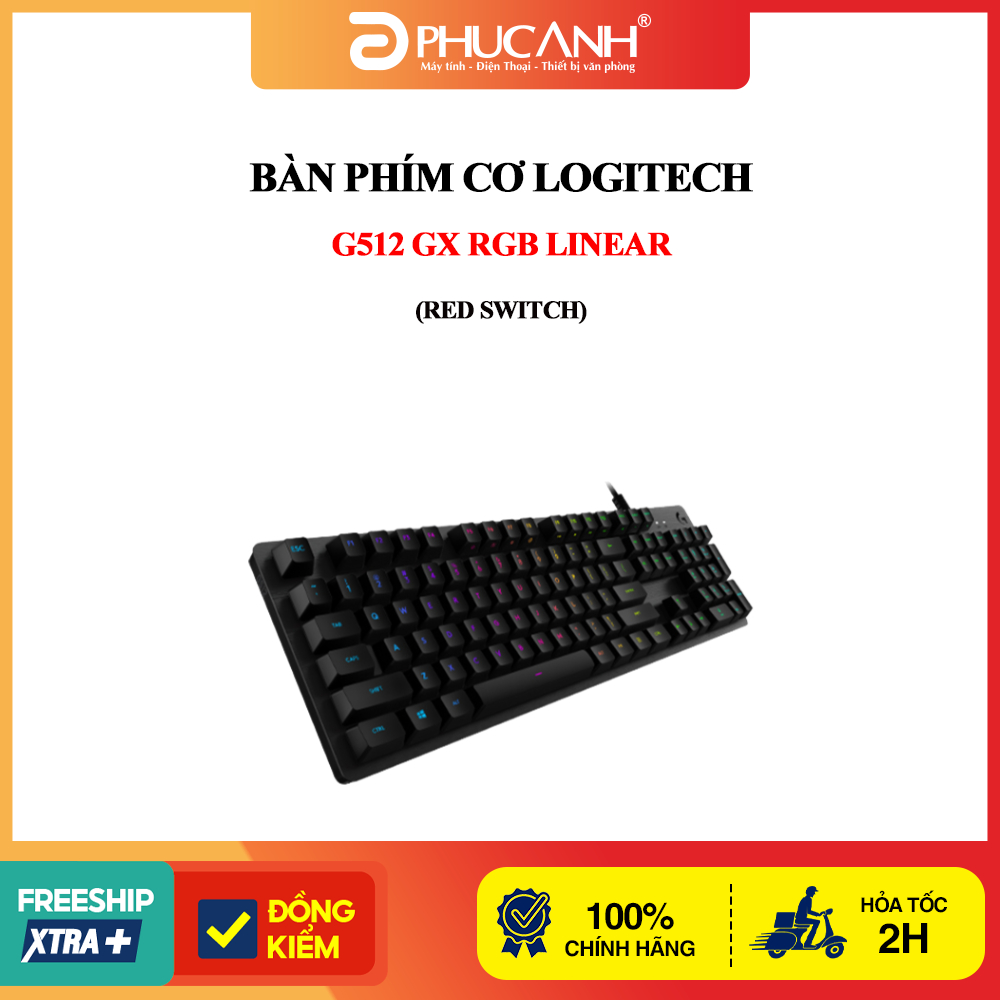 Bàn phím cơ Logitech G512 GX RGB Linear (Red Switch)