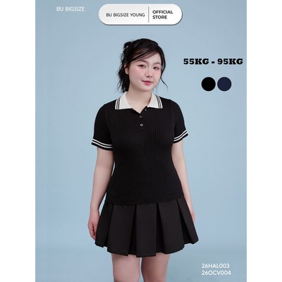 Áo polo phối cổ bẻ BIGSIZE (55kg đến 95kg) – 26HAL003 - [BU Bigsize Young]