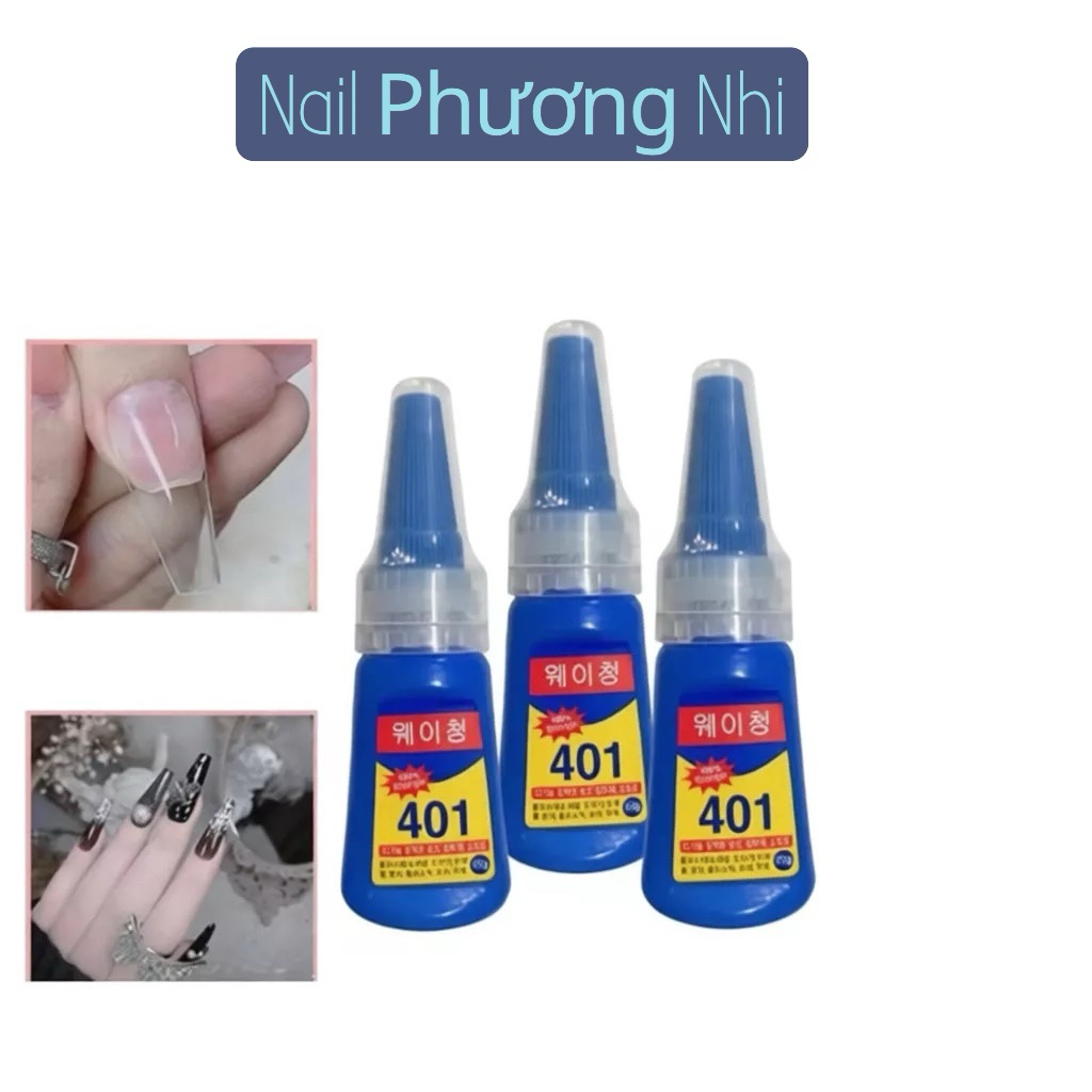 kéo Dán Móng tay giả 401 chai xanh 20g,Gel gắn móng,đính đá