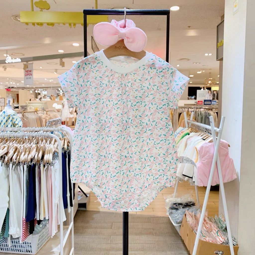 Set body kèm nơ vải mesh thông hơi mát mịn- full tag túi [size 90]