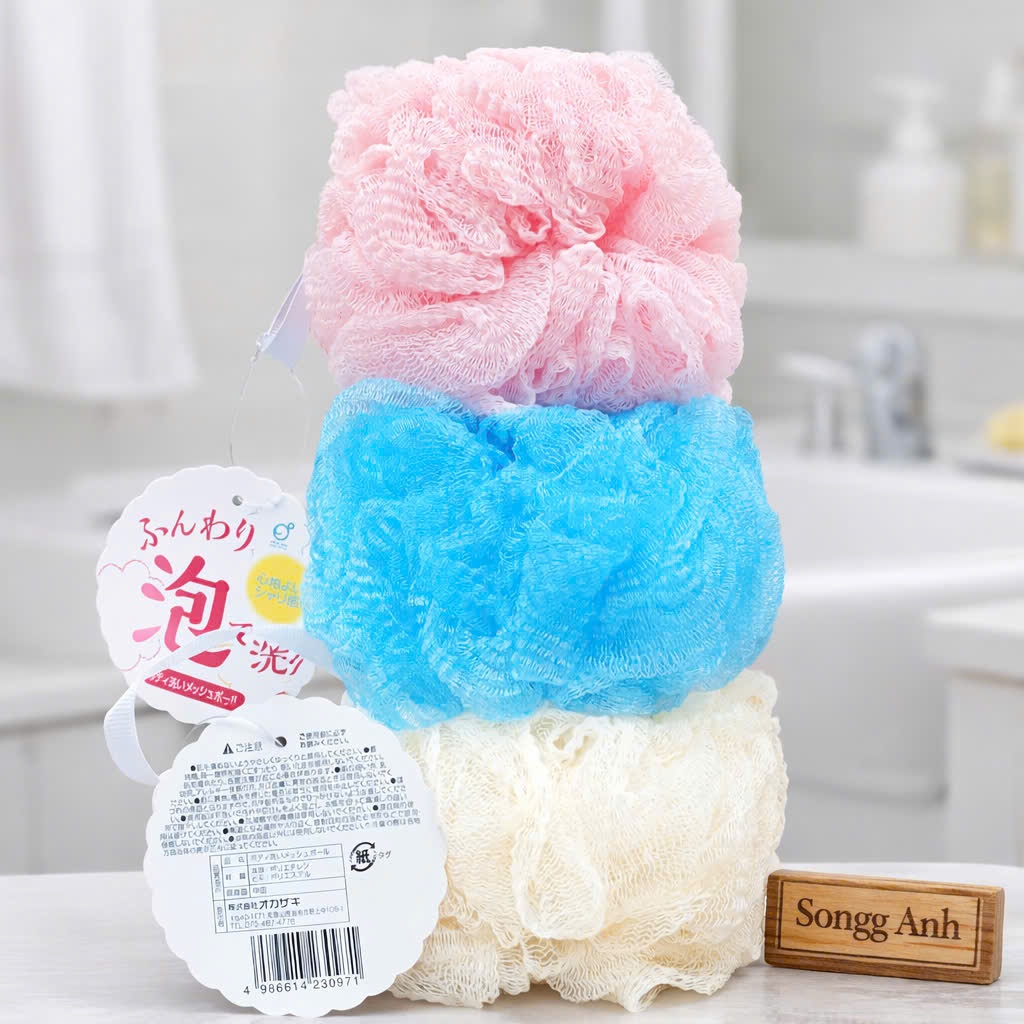 Bông Tắm Tạo Bọt Okazaki Nhật Bản