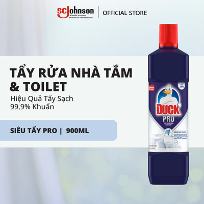 DUCK Combo 2 Tẩy Rửa Nhà Tắm Siêu Tẩy Pro Diệt 99,9% Vi Khuẩn, Tẩy Sạch Vết Bẩn 900ml x2