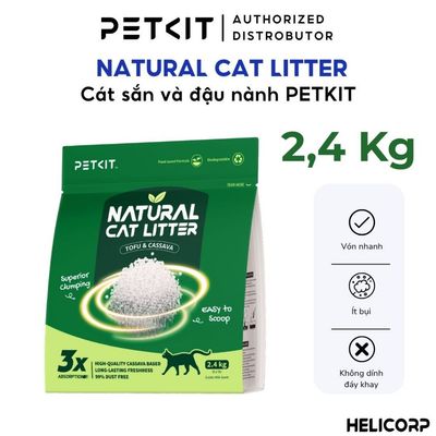 Cát Sắn, Cát Đậu Nành Cho Mèo PETKIT Hữu Cơ Khử Mùi Tốt, Ít Bụi