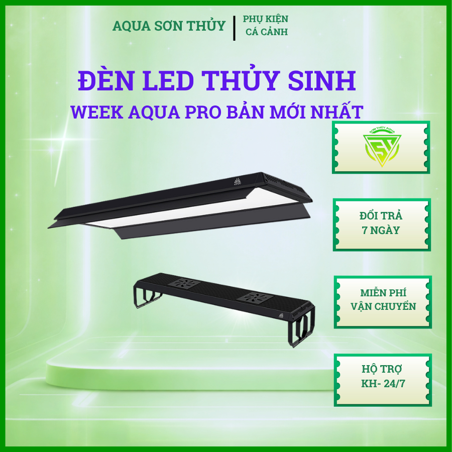 Đèn LED Thủy Sinh WEEK AQUA P Pro Series V3 (P600/P900/P1200) - RGB UV, Chỉnh App, Xima