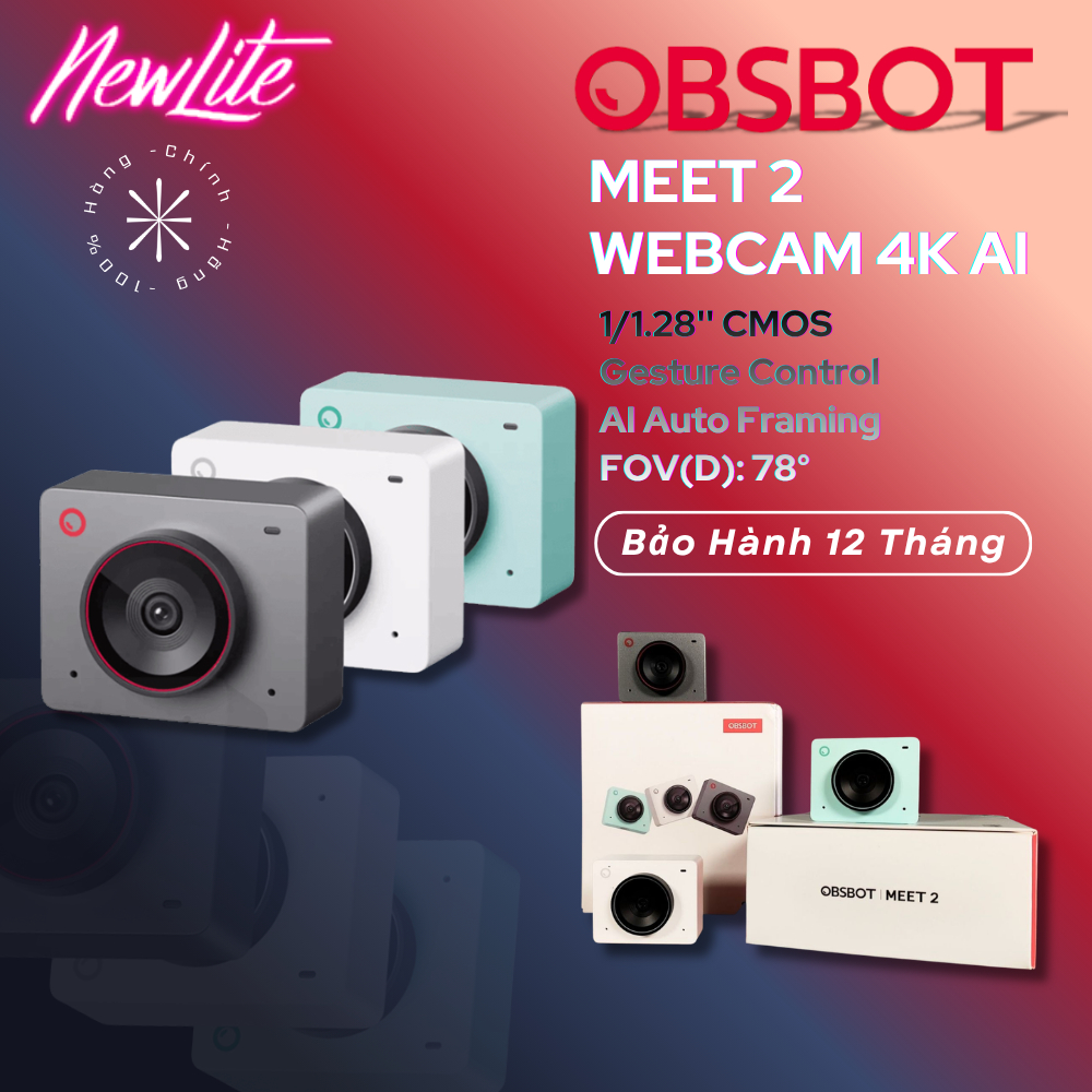 Webcam 4K hỗ trợ AI - Obsbot Meet 2 - hàng chính hãng
