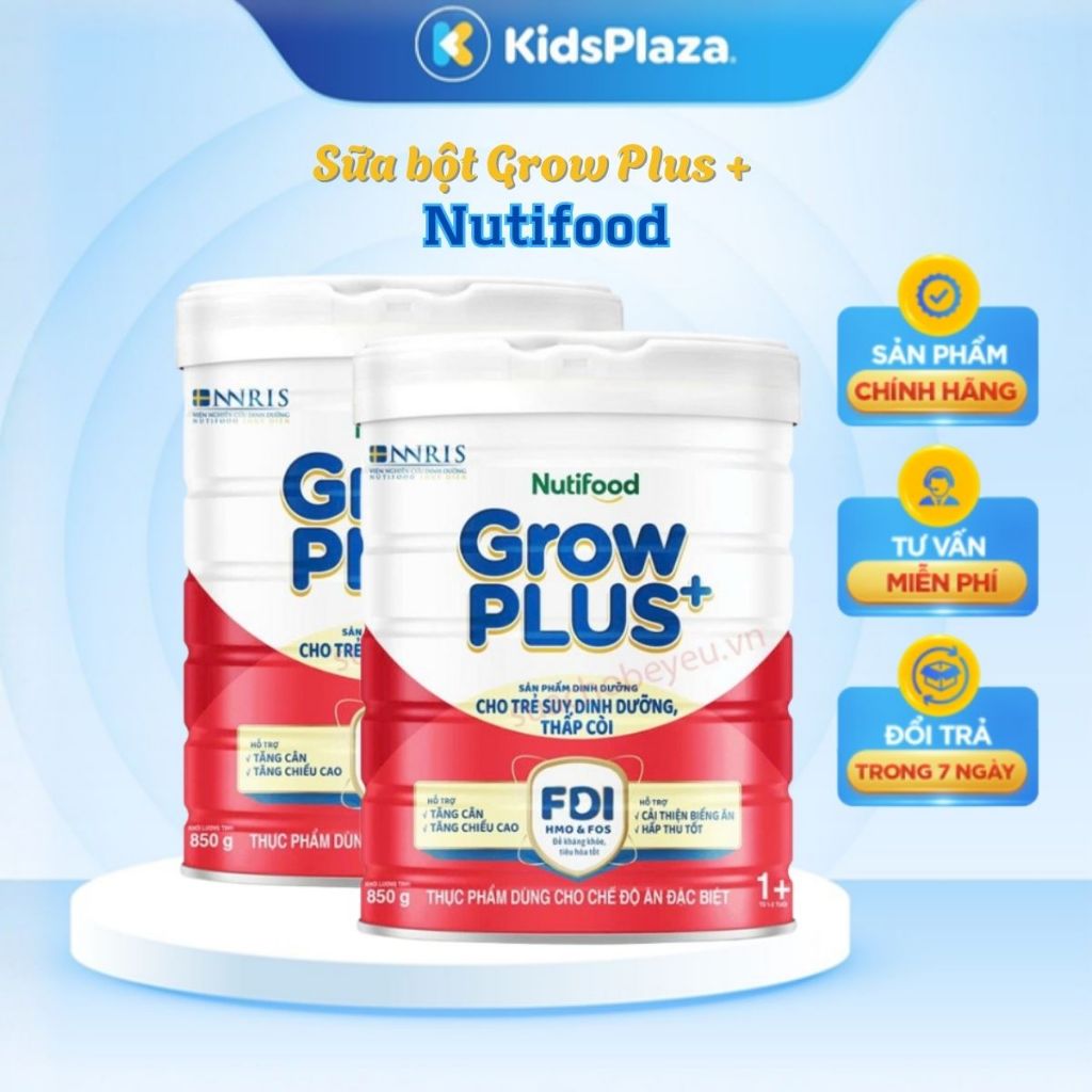 Sữa bột Nutifood Grow Plus Đỏ 1+ [850g] dinh dưỡng cho bé 1-2 tuổi - KidsPlaza