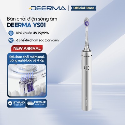 Bàn chải điện Deerma YS01 6 chế độ làm sạch, khử Khuẩn UV 99,99%, chống nước - Bảo hành 12 tháng