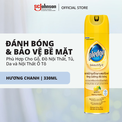 PLEDGE Xịt Bóng Gỗ Hương Chanh Làm Sạch Và Bảo Vệ Bề Mặt 330ml