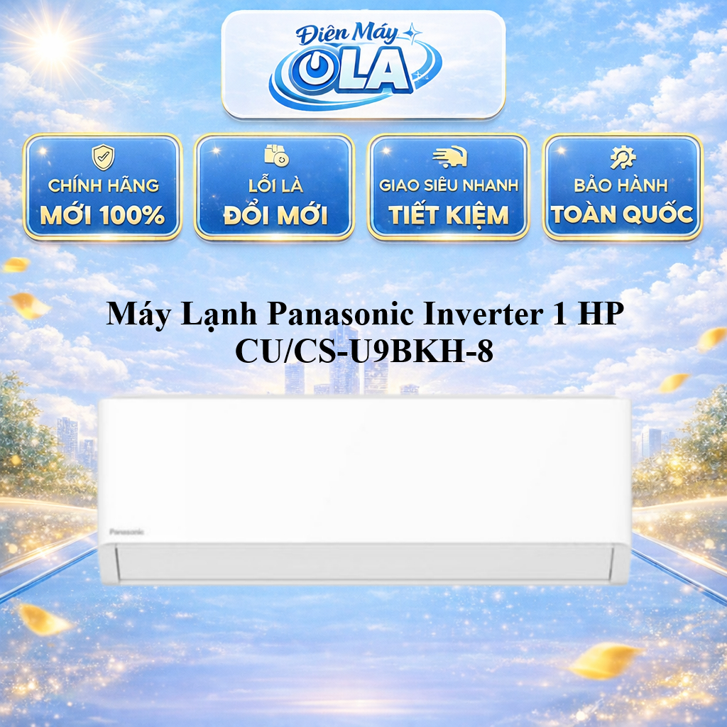 CU/CS-U9BKH-8 - Máy Lạnh Panasonic Inverter 1 HP CU/CS-U9BKH-8 - GIAO TOÀN QUỐC