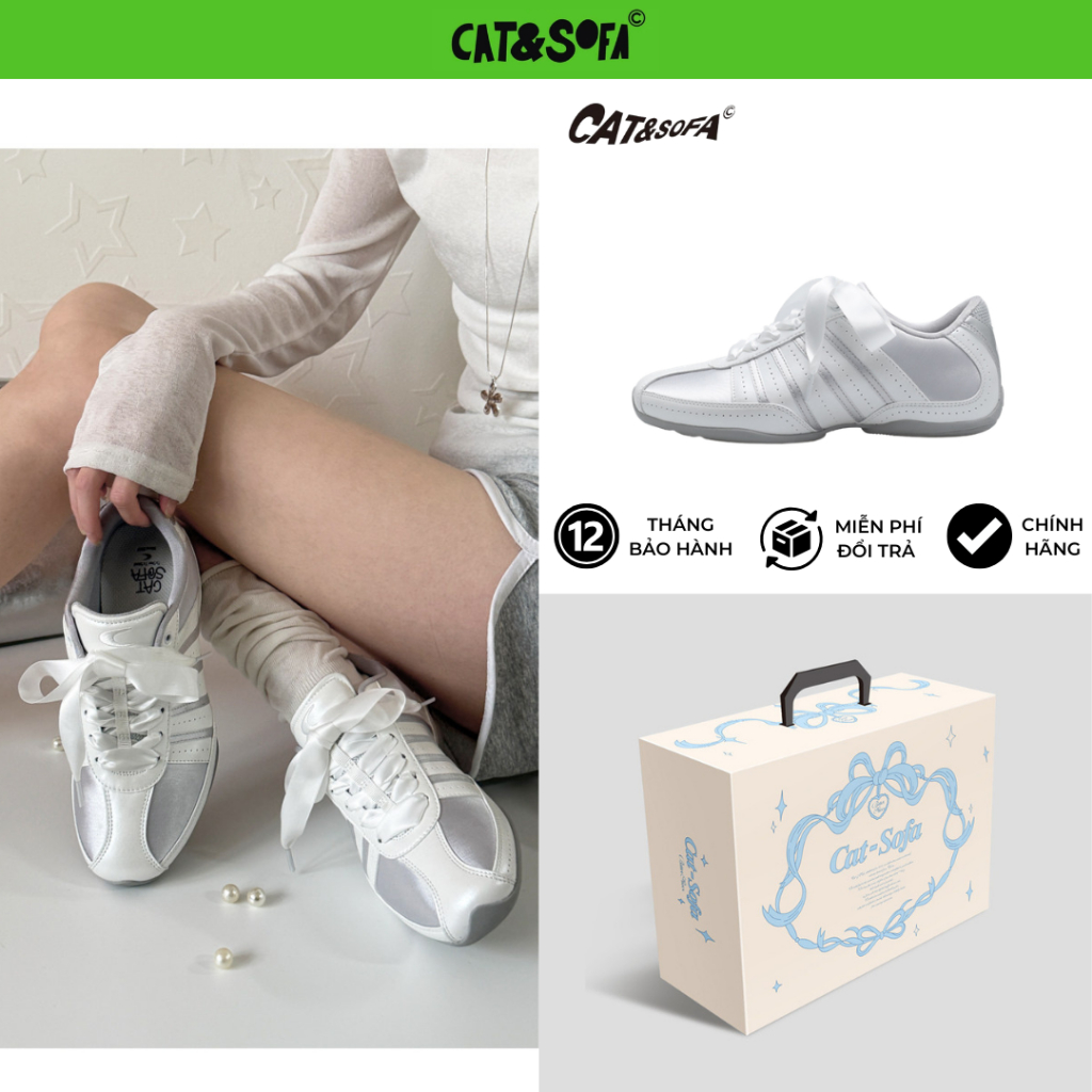 Giày Cat Sofa Ballet  Màu Silver Chính Hãng Mới Nhất 2026 - Giày Thể Thao Nam Nữ Y2K Cat Sofa
