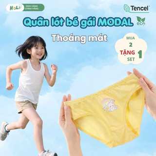 Quần lót bé gái thoáng khí set 3 cái, mặc hè thoáng mát cho bé gái từ 3-12 tuổi vải sồi Modal Tencel
