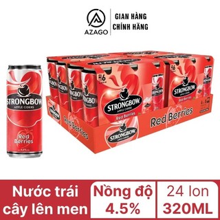COMBO 06 lon 320ml Strongbow thơm và lựu / táo / dâu / dâu đen - AZAGO STORE