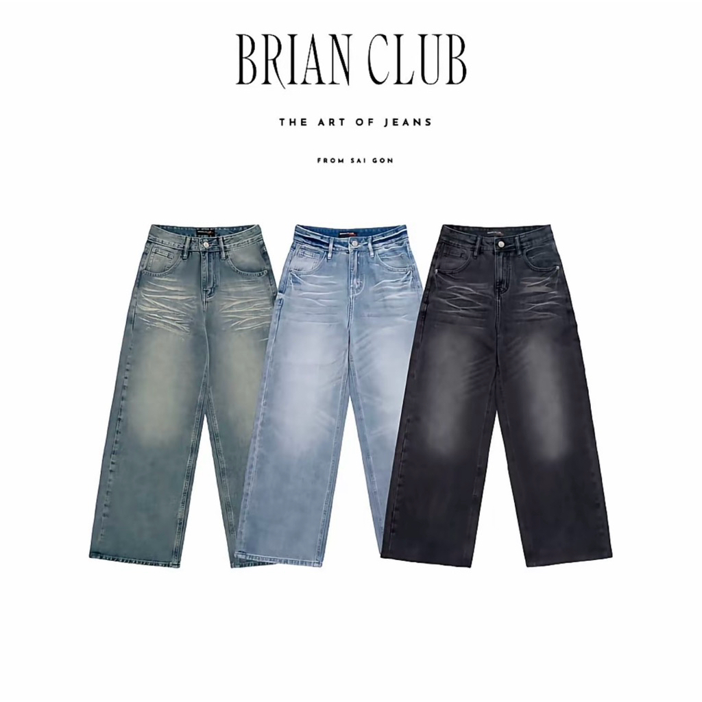 BRIAN JEANS COLLECTION-BỘ SIÊU TẬP QUẦN JEANS FORM SUÔNG HỌA TIẾT RÂU MÈO 3D BRIAN CLUB