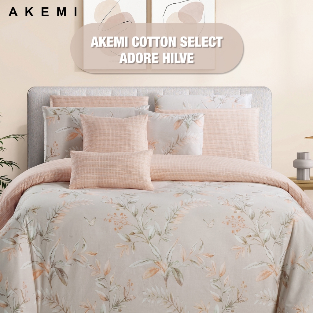 Bộ Ga Giường Vỏ Gối  Cotton AKEMI Adore 5 món 730TC Mềm Mịn Thoáng Mát (Queen/King)