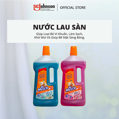 MR MUSCLE Nước Lau Nhà Diệt Khuẩn Sáng Bóng 1000ml