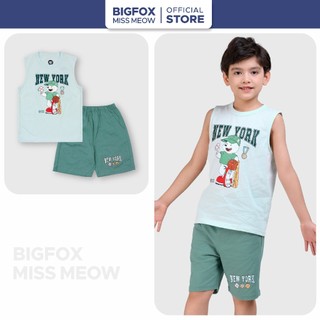 Bộ ba lỗ BT 02 3;11 sát nách bé trai Bigfox Miss Meow vải cotton size đại 3,7,9,11 tuổi 30kg 40kg
