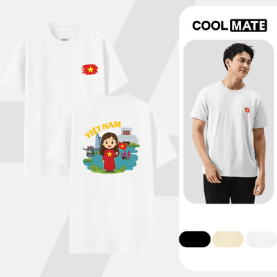 [MUA 2 GIẢM 5%][BST TỰ HÀO VIỆT NAM]Áo thun nam nữ Cotton IN Tươi Đẹp bé gái Coolmate